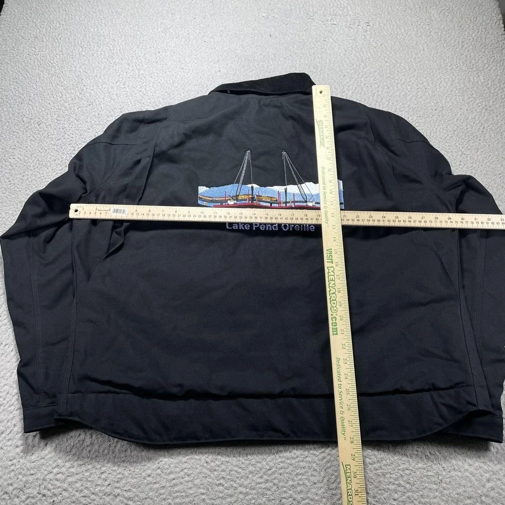 Carhartt Jacket Mens 2XL Black Blanket Lined Ames Detroit Bomber Workwear Logo